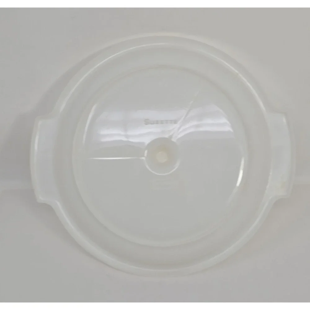 Vintage Tupperware 3 Piece White Clear‎ Suzette 608 Lid 8.5” Round U57
